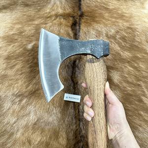 T10ZC forjado 6,89 pulgadas hoja <span class=keywords><strong>grande</strong></span> <span class=keywords><strong>hacha</strong></span> Barbuda al aire libre de acero de alto carbono Camping <span class=keywords><strong>hacha</strong></span> Bushcraft <span class=keywords><strong>hacha</strong></span> con <span class=keywords><strong>mango</strong></span> carbonizado - Product Image 2