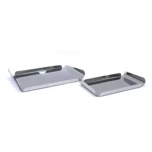 ถาดเสิร์ฟสแตนเลสโลหะสีเงินพร้อมการออกแบบเครื่องตกแต่งทันสมัยโบราณน่ารัก - Product Image 5