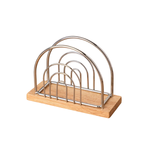 Porte-serviettes en bois d'acacia de style rustique fait à la main pour la décoration de table à manger de cuisine - Product Image 5