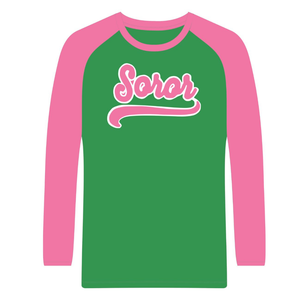 Camiseta de Manga Corta Raglán Verde de Hermandad Femenina, Ropa Casual de Verano Ecológica Rosa para Mujer, Elegante - Product Image 5