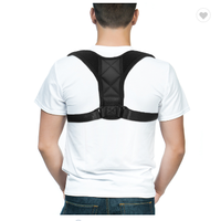 Correcteur de posture lombaire réglable en polyester et coton noir pour une meilleure santé de la colonne vertébrale