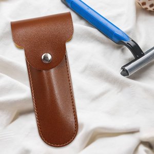 กระเป๋าหนังสำหรับความงามโกนมีดโกน | หนังแท้โกนมีดโกนความปลอดภัยกระเป๋าเดินทาง | มีดโกนกระเป๋ากรณีโลโก้ที่กำหนดเอง - Product Image 6