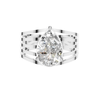 Bague de fiançailles minimaliste en or massif 14k 18k, 3 carats, coupe poire, moissanite personnalisée, cadeau de mariage, fête - Product Image 3