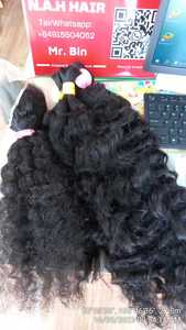 ธรรมชาติจำนวนมากหยิกผมสีดำแน่นประหลาดขดRemyผมจากมนุษย์ผมสีต่างๆตามความต้องการ - Product Image 5