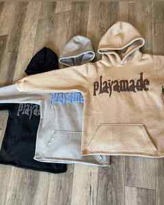 Sudaderas con capucha recortadas 3D con estampado de algodón de gran tamaño 450 de peso pesado 100% GSM sin cuerdas con logotipo personalizado para hombre - Product Image 2