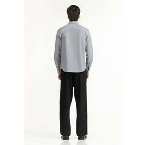 Chemises décontractées pour hommes à col montant avec boutons, 100 % coton popeline, design à carreaux, offre ODM - Product Image 4