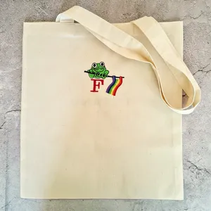 Sac fourre-tout en toile écologique personnalisable Sac à provisions réutilisable en coton avec logo pour l'été ou l'hiver - Product Image 6