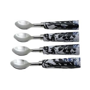 Juego de cubiertos de acero inoxidable con mango de resina hecho a mano, nuevos cubiertos de mesa con cuchara para comer, utensilios de cocina y vajilla - Product Image 6