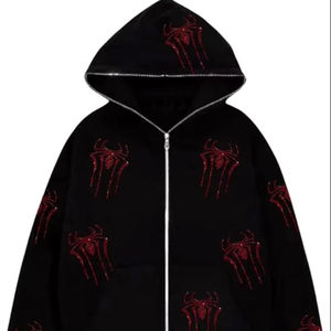 Sudadera con Capucha de Alta Calidad, Unisex, con Media Cremallera, 100% Fibra de Bambú, Ecológica, Corte Regular, Tejido Grueso, Color Rojo, Venta al Por Mayor - Product Image 1