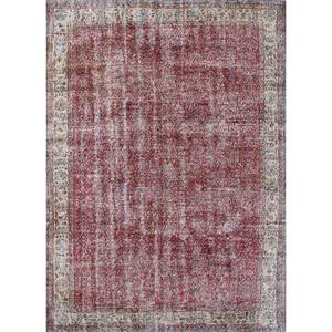 Alfombra de Lana Anudada a Mano Vintage Pae-2417, Grande, con Diseño Floral Rojo y Naranja, para Sala de Estar, Pasillo, Dormitorio de Adolescentes, Rectangular - Product Image 1