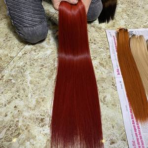ผมต่อแบบตรงสีแดงสุดฮิต คุณภาพสูง ผมแท้เวอร์จิ้นแบบเรมี่  แบบดับเบิ้ลดรอน ผมดิบเวียดนาม  สำหรับทั่วโลก - Product Image 4