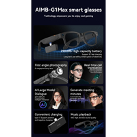 Lunettes Intelligentes AIMB G1Max 8MP Vidéo 1080P Étanche IPX4 Monture Métallique Assistant IA Double Caméra Traduction IA en Temps Réel Réalité Augmentée