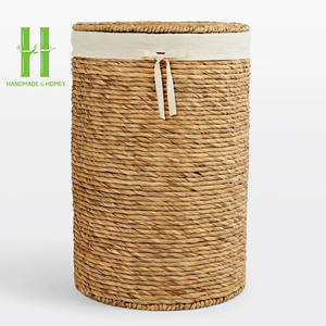 Eco-Friendly Handwoven Water Hyacinth Clothing Organizer Bohemian Style Multifunction Serving Customizable OEM Rectangle HNH - Product Image 1