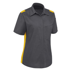 Camisas de oficina de manga corta personalizadas para mujer, blusas de uniforme de trabajo con estampado bordado para ropa de negocios corporativa - Product Image 2