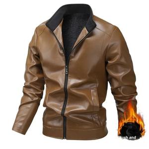 Chaqueta de motorista de piel de oveja auténtica con cremallera de anilina y lavanda azul para hombre con forro de viscosa acolchado y bolsillos exteriores interiores - Product Image 3