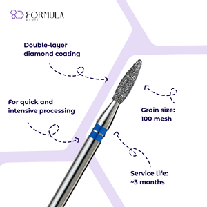 Professional Diamond <b>Nail</b> Drill Bit Sharp Flame 2.1mm Blue Grit for Cuticle Manicure (Premium) - Product Image 2