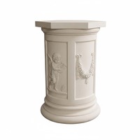 Socle en résine de style européen classique, base de présentation de style colonne romaine pour la décoration de la maison et du bureau, support de luxe pour sculptures et vases