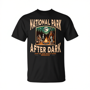 Camiseta promocional del parque nacional After Dark Alien Bigfoot Campfire - Product Image 2