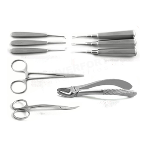 Kit dentaire vétérinaire en acier inoxydable allemand de qualité supérieure, forceps d'extraction dentaire, élévateurs, instruments orthodontiques, manuel - Product Image 1