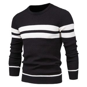 Vente en gros pull décontracté rayé pour hommes 2025 dernière conception pour les hommes automne hiver épais chaud mode pull en tricot de haute qualité - Product Image 6