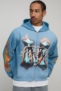 Sudadera con Capucha Personalizada para Hombre, de Algodón, 300 g/m², Forro Polar Grueso, con Cremallera Doble, Bordada, para Invierno - Product Image 4