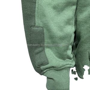 Nueva Sudadera con capucha XL de algodón de 450 gramos, tirador de cremallera, hombro bordado, Color sólido, ajuste holgado, Otoño Invierno - Product Image 5