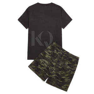 Ensemble de fitness décontracté élégant pour l'été, t-shirt et short pour homme, tissu respirant à séchage rapide, parfait pour la salle de sport, la course à pied et les activités de plein air - Product Image 2