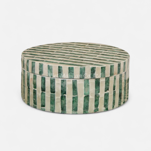 OEM Vente en gros Boîte ronde moderne de luxe flexible en nacre, incrustation de coquillages faite à la main, exportation directe d'usine du Vietnam - Product Image 5