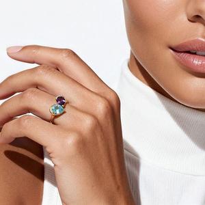 Jeulia Elegance Double Pear Toi Et Moi Cocktail Fashion <b>Ring</b> - Product Image 5