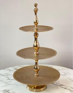 Soporte para Pastel de Dos Niveles de Estilo Vintage, Asa de Acero Inoxidable, Ecológico, de Grado Alimenticio, Color y Forma Personalizables, Diseño Moderno - Product Image 3