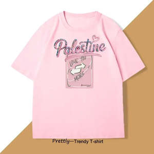 Camiseta Love Palestine 100% Algodón Jersey Transpirable y Decorada con Logotipo - Product Image 4