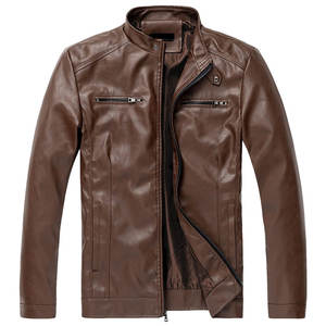Veste en cuir la plus vendue Faible MOQ Vestes en cuir Nouveauté hiver Imperméable Vestes en cuir pour hommes - Product Image 1