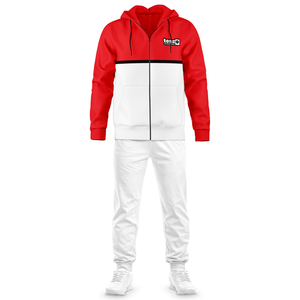 Ensemble de survêtement sportif pour homme Tenzo Intl Wholesale, rouge, hiver, streetwear, respirant, antibactérien, veste à capuche avec fermeture éclair, pantalon de jogging - Product Image 1