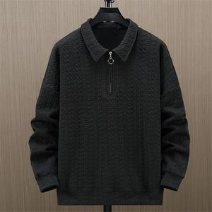 Vente en gros de sweatshirts à demi-fermeture éclair pour hommes sweatshirt de grande taille à col rabattu personnalisé de couleur unie pour le printemps et l'automne pour hommes - Product Image 3