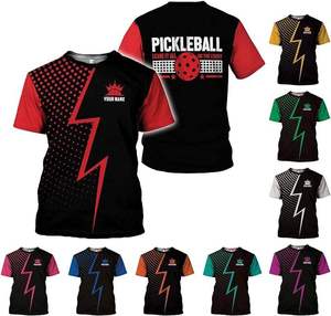 Most Demanded Summer <b>Pickle</b> Ball T-Shirts Custom Jersey Men's Women's Casual Sport Fit 100% Cotton Breathable High Quality - Product Image 4