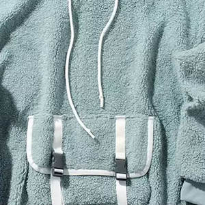 Sudadera con capucha de lana de algodón 100% para hombre, tela de toalla de invierno personalizada a la moda con bolsillo frontal, patrón sólido grueso - Product Image 5