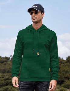 Sweat à capuche hommes hiver chaud coton polaire surdimensionné pull poche kangourou épaule tombante mode personnalisée - Product Image 6