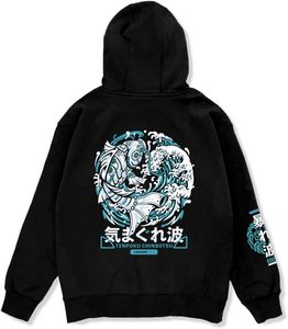 Sweat à capuche graphique style japonais pour hommes conçu imprimé au Canada polaire à l'intérieur 65% polyester 35% coton - Product Image 1