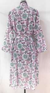 Estilo bohemio Vintage moda verano Loungewear Spa bata Kimono Vestido ligero Material viscosa cinturón largo bata Mujer - Product Image 4