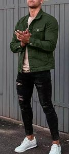 Vente en gros Vestes en jean de haute qualité Veste en jean surdimensionnée délavée à l'acide pour hommes Veste en jean design à port régulier pour hommes - Product Image 4