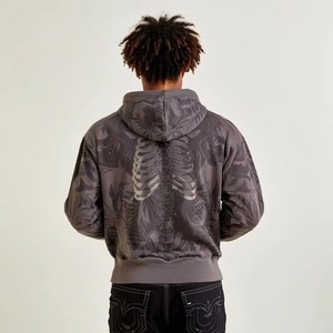 เสื้อฮู้ดโอเวอร์ไซส์ผ้าฝ้ายเฟรนช์เทอร์รี่ 100% สำหรับฤดูหนาว แบบยูนิเซ็กซ์  ปักโลโก้ลายพิมพ์ ล้างสีแบบแอซิดวอช  ขาดเซอร์ๆ สไตล์สตรีทแวร์ - Product Image 2