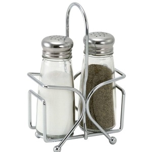 Meilleur produit pas cher prix condiment organisateur salière et poivrière 4 pièces en acier inoxydable verre Cruet ensemble - Product Image 6