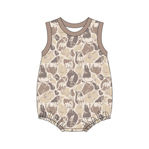 Đặt hàng trước bộ liền thân mùa hè cho bé trai sơ sinh, thiết kế OEM tùy chỉnh, họa tiết lá cây và vịt, không tay, mềm mại, co giãn, kiểu dáng thời trang, có khuy bấm. - Product Image 6