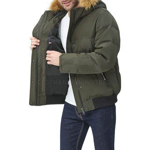 <b>Lined</b> Winter Jacket Cold Weather Parka Men Heavy Duty Hooded Faux Fur Winter Jacket Thermal Warm <b>Coat</b> - Product Image 6