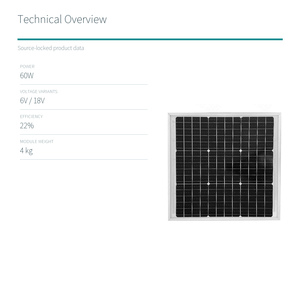 Panel Solar Monocristalino de 60W con Variantes de 6V y 18V - Product Image 3