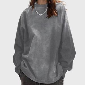 Tissu extensible pour femmes surdimensionné lavage à l'acide sweats à capuche 100% coton tenue décontracté pour l'hiver fabriqué femmes sweat - Product Image 2
