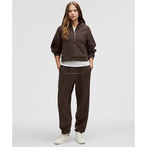 Sudadera con capucha y media cremallera con forro polar para mujer de alta calidad OEM, Top corto de manga larga con agujeros para pulgar, sudadera de entrenamiento con capucha con cremallera - Product Image 5