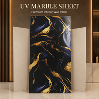 Panneau mural en PVC brillant MORLENX, imitation marbre linéaire blanc, panneau décoratif moderne pour la maison, l'hôtel, le bureau