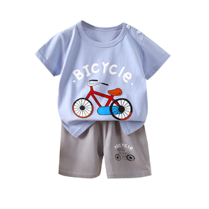 Conjunto de 2 piezas orientado a la exportación para niños, diseño personalizado, camisetas y pantalones cortos estampados con cuello redondo a la moda de Bangladesh - Product Image 6