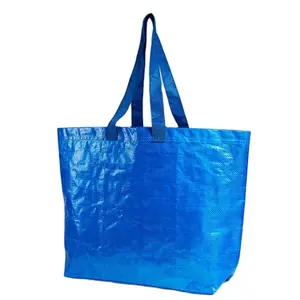 Recycled PP Woven Boat Shape Shopping Bag Custom Color And Logo Printed Eco Friendly Material Wholesale